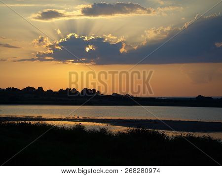 Shot Of The Natural Reserve Park At Granelli Seaside Place. The Shot Is Taken At Sunset In A Summer 
