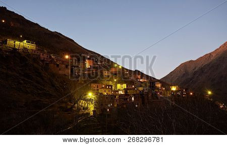 Night At Imlil Town Atlas Mountains Morocco