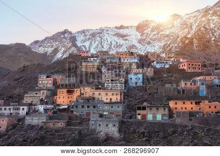 Imlil City In The Atlas Mountains Of Morocco