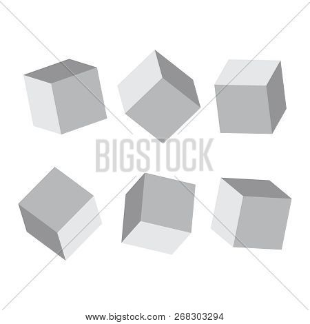 Cube 3d Models. Realistic 3d Cubes With Shadows