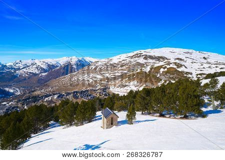 Ski resort on the Aran valley of pyrenees located at the Baqueira village and the Plains of Beret in Lerida Catalonia
