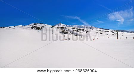 Ski resort on the Aran valley of pyrenees located at the Baqueira village and the Plains of Beret in Lerida Catalonia