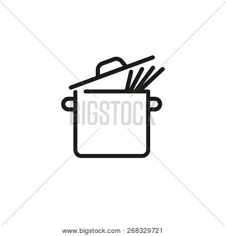 Cooking Spaghetti Line Icon. Dish, Pan, Dinner. Kitchen Concept. Vector Illustration Can Be Used For