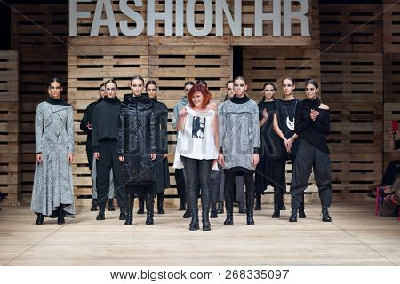 ZAGREB, CROATIA - OCTOBER 27, 2018: Famous Croatian designer Marina Obradovic also known as Marina Design at the 'Fashion.hr' fashion show