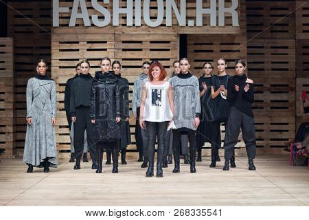 ZAGREB, CROATIA - OCTOBER 27, 2018: Famous Croatian designer Marina Obradovic also known as Marina Design at the 'Fashion.hr' fashion show