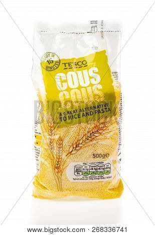 Wrexham, Uk - March 31, 2017: 500g Bag Of Tesco Couscous. A Great Alternative To Rice And Pasta. On 