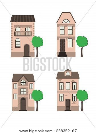 A Set Of Summer Houses. Elements For The Site.