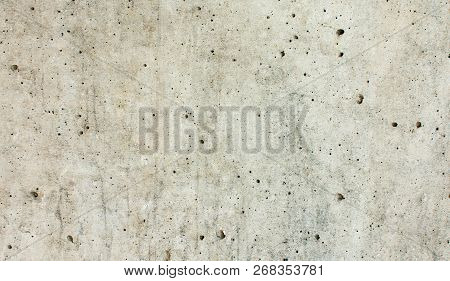 Gray Concrete Background, Old Cement Wall With Cracks