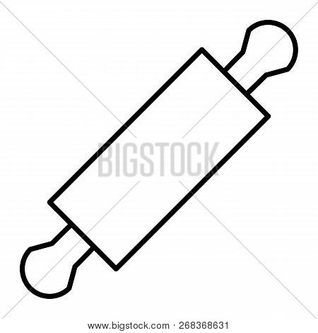 Rolling Pin Thin Line Icon. Kitchen Roller Pin Vector Illustration Isolated On White. Bakery Outline