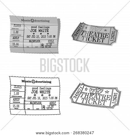 Vector Design Of Ticket And Admission Logo. Set Of Ticket And Event Vector Icon For Stock.