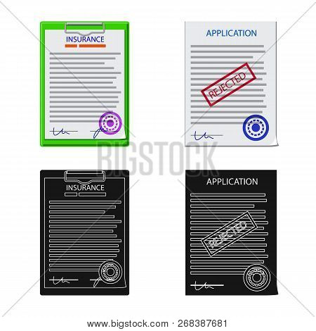Vector Illustration Of Form And Document Symbol. Set Of Form And Mark Vector Icon For Stock.