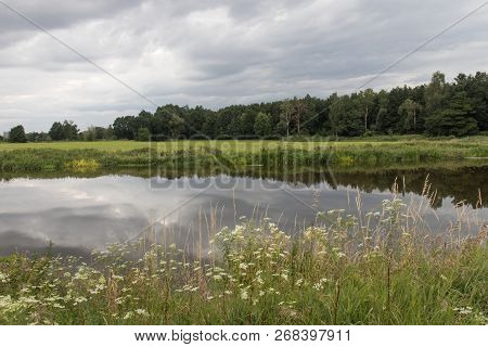 The River Naab On A Sunny Day In Spring, Next To Schwandorf In Bavaria