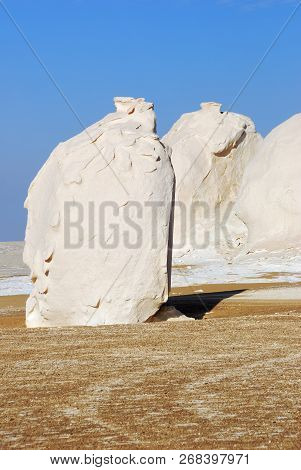 Beautiful Abstract Nature Rock Formations In Western White Desert, Sahara. Egypt