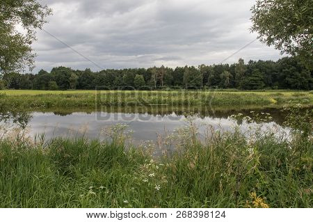 The River Naab On A Sunny Day In Spring, Next To Schwandorf In Bavaria