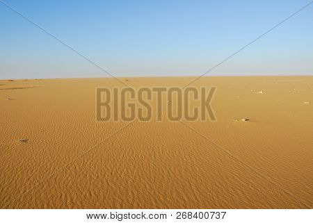 Sahara Desert Beautiful Landscape Nearby Dakhla Oasis In Egypt At Morning Light. Africa