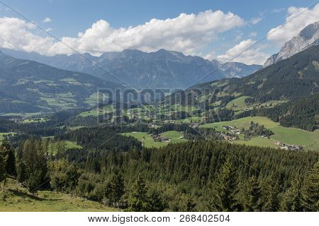 Beautiful Mountain Landscape Next To Werfenweng In The Salzburger Land