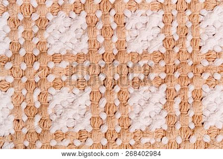 Handmade Fabric With Wool And Brown Thread