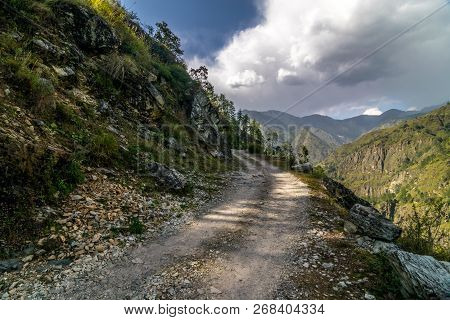 Off Road In Mountains In Sankri Range In Uttarakhand, India