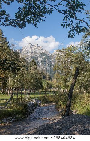 Beautiful Mountain Landscape With Lake Next To Werfenweng In The Salzburger Land