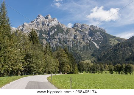 Beautiful Mountain Landscape With Lake Next To Werfenweng In The Salzburger Land