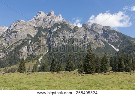 Beautiful Mountain Landscape With Lake Next To Werfenweng In The Salzburger Land