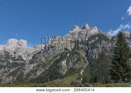 Beautiful Mountain Landscape With Lake Next To Werfenweng In The Salzburger Land