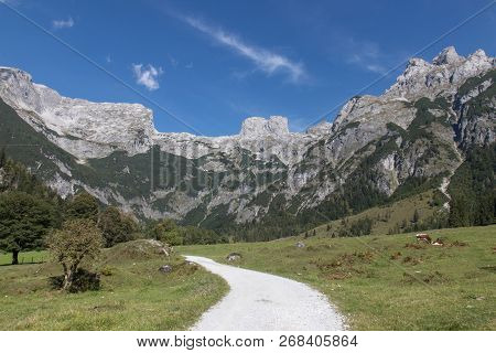 Beautiful Mountain Landscape With Lake Next To Werfenweng In The Salzburger Land