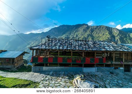 A Traditional Himalayan Wooden House In Sankri Range, Uttarakhand, India
