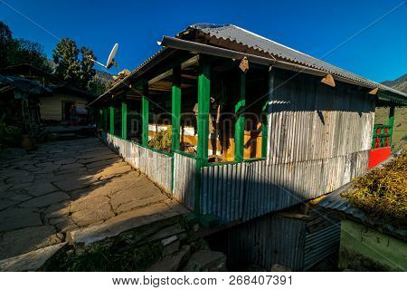 A Traditional Himalayan Wooden House In Sankri Range, Uttarakhand, India