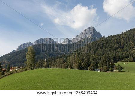 Beautiful Mountain Landscape Next To Werfenweng In The Salzburger Land