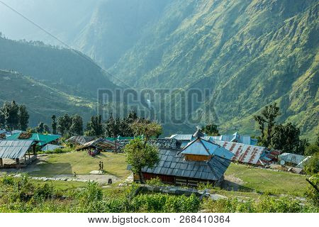 Traditional Himalayan Wooden House In Sankri Range, Uttarakhand, India