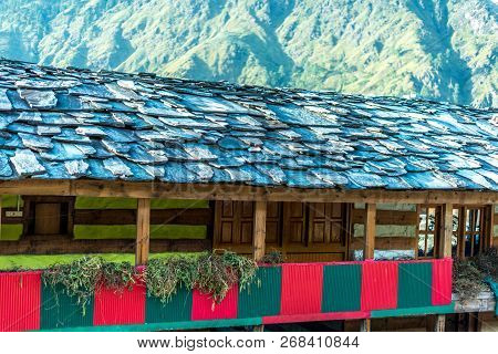 A Traditional Himalayan Wooden House In Sankri Range, Uttrakhand, India -