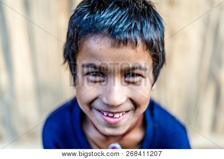 Sankri Range, Uttarakhand, India - October 7, 2018 : A Portrait Of Himalayan Boy