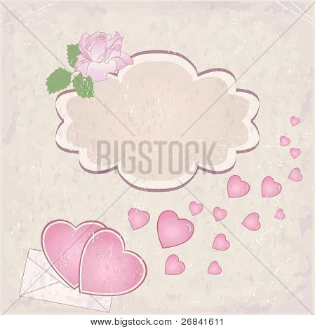 Vector valentine`s day frame with hearts
