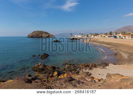 Playa De Nares Beach And Coast Puerto De Mazarron Murcia South East Spain One Of Many Beautiful Beac