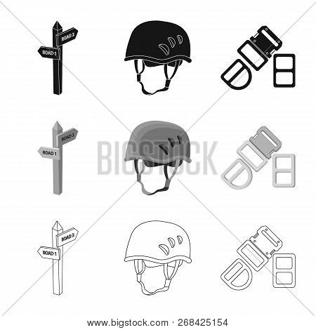 Vector Illustration Of Mountaineering And Peak Sign. Set Of Mountaineering And Camp Stock Symbol For