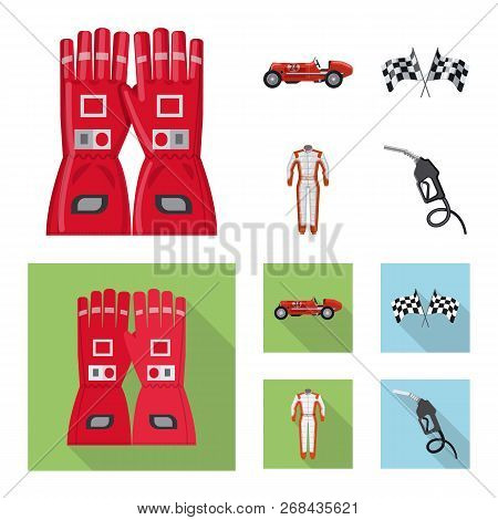 Vector Illustration Of Car And Rally Icon. Set Of Car And Race Stock Vector Illustration.