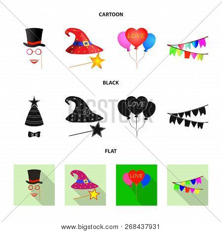 Vector Illustration Of Party And Birthday Symbol. Collection Of Party And Celebration Stock Vector I