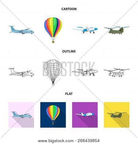 Vector Design Of Plane And Transport Icon. Collection Of Plane And Sky Vector Icon For Stock.