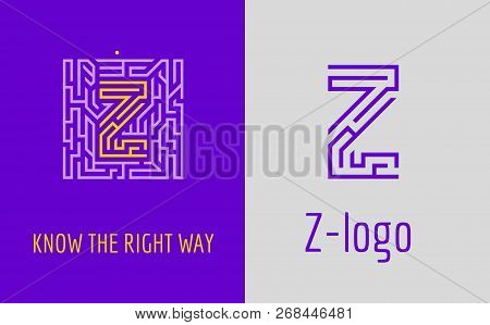 Z Letter Logo Maze. Creative Logo For Corporate Identity Of Company: Letter Z. The Logo Symbolizes L