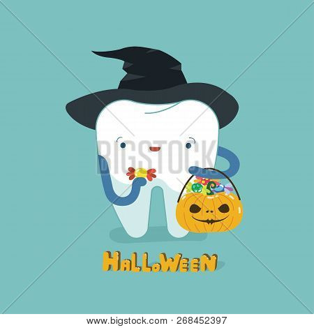 Halloween Day Of Dental, Tooth Fantacy Concept.