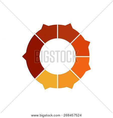 Circle Chart Infographic Template With Arrows And With 7 Options Or Steps For Presentations, Adverti