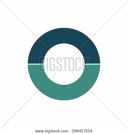 Blue Green Circle Chart Infographic Template With 2 Options Or Steps For Presentations, Advertising,