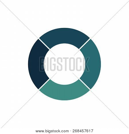Blue Green Circle Chart Infographic Template With 4 Options Or Steps For Presentations, Advertising,