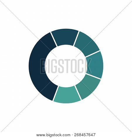 Blue Green Circle Chart Infographic Template With 6 Options Or Steps For Presentations, Advertising,
