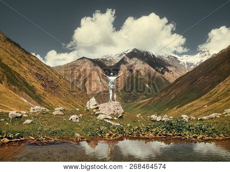 Traveler Look View Of The Chauhi Mountain Range In Georgia (country).
Beautiful Inspirational Landsc