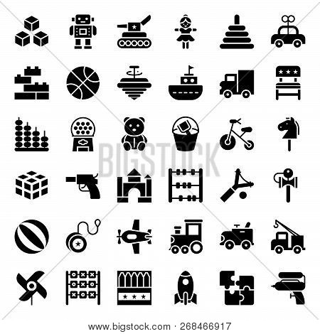 Toy For Children And Baby Vector Icon Set, Solid Style