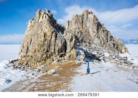 Cape Burkhan (shaman Rock) On Olkhon Island At Baikal Lake, Siberia, Russia