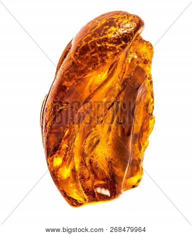 Natural Amber On A White Background