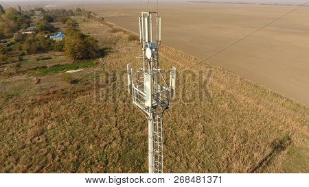 Cellular Tower. Equipment For Relaying Cellular And Mobile Signal. Cellular Tower.